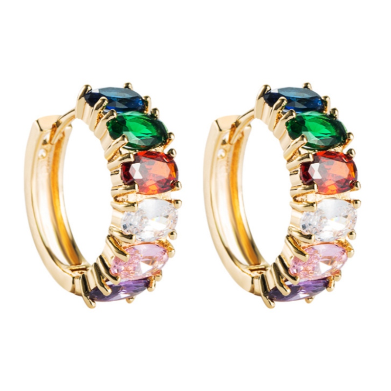 Gränsöverskridande modeaccessoarer Wild Zircon inlagda örhängen Damlaterade europeiska och amerikanska enkla örhängen fabriken grossist